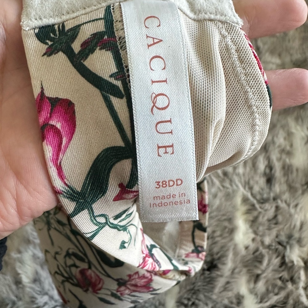 Cacique Floral Lightly Lined full Bra 38DD - Picture 3 of 3